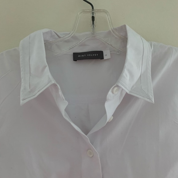 Mint Velvet White Tie Sleeve Poplin Shirt New 8 - Picture 3 of 7
